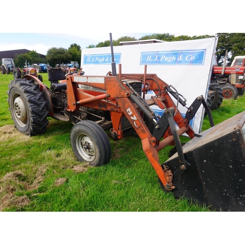 167 - Massey Ferguson 250-SF tractor with MF875 power loader. showing only 397hrs. 14.9 R28 Kleber. First ... 