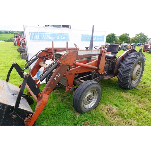 167 - Massey Ferguson 250-SF tractor with MF875 power loader. showing only 397hrs. 14.9 R28 Kleber. First ... 