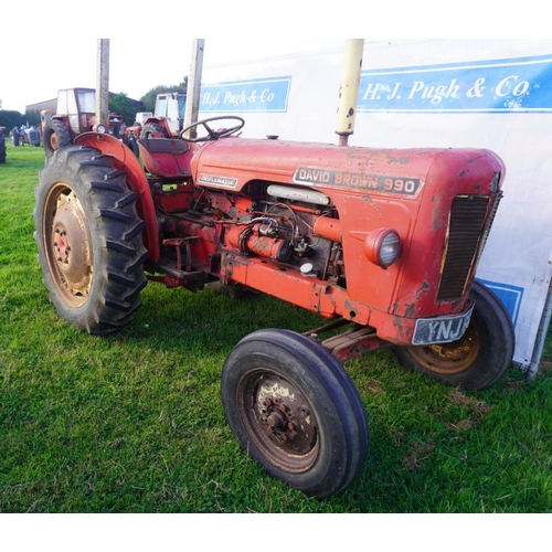 230 - David Brown 990 Implematic tractor. Roll bar. 3530hrs. SN.446477. Reg. YNJ 605