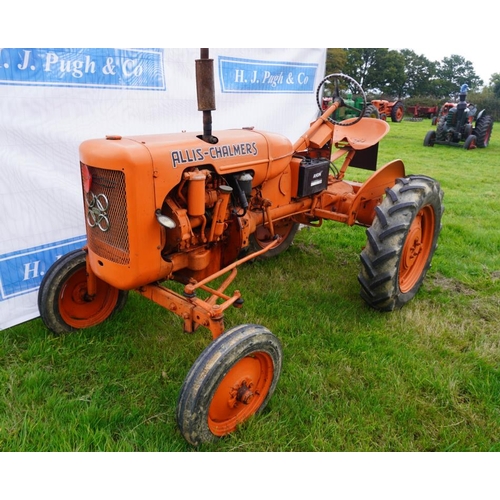 452 - Allis Chalmers B tractor. P3 diesel, PTO and pulley. Reg. LVJ 425  V5 and buff log book