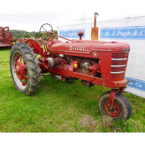 476 - Farmall H rowcrop tractor. SN.286004  Reg  449 UXB  V5