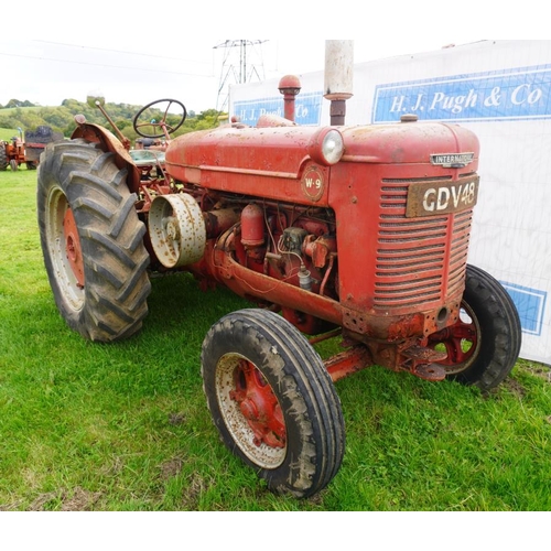 486 - International W9 tractor with winch. Reg. GDV 48 old log book