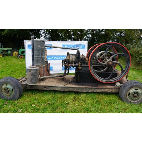 533 - 2 Blackstone open crank 25HP engine on trailer. No.167110