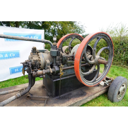 533 - 2 Blackstone open crank 25HP engine on trailer. No.167110