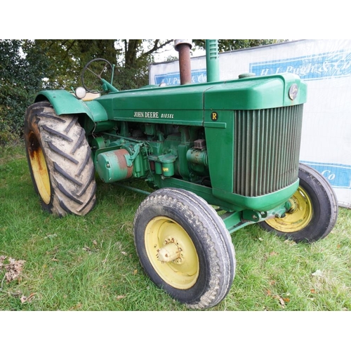 539 - John Deere R tractor. engine seized from standing, Reg. GSJ 657  V5