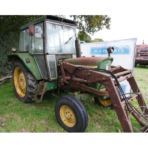 544 - John Deere 2130 tractor with loader. 5568hrs.Hedgerow condition, Reg. GUN 858N  V5.