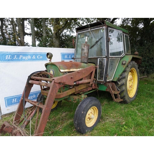 544 - John Deere 2130 tractor with loader. 5568hrs.Hedgerow condition, Reg. GUN 858N  V5.