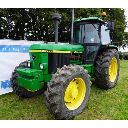 548 - John Deere 3350 tractor. 4WD, new tyres. 10,598hrs. Reg. F564 OTA  V5