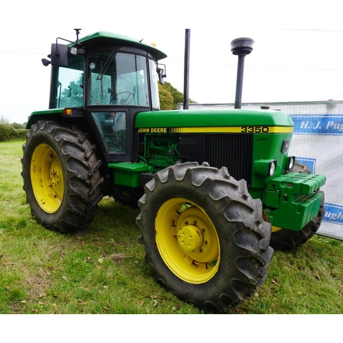 548 - John Deere 3350 tractor. 4WD, new tyres. 10,598hrs. Reg. F564 OTA  V5