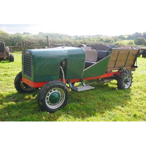 565 - Pattisson groundsman utility vehicle with tipping back, agricultural and steel studded wheels, very ... 