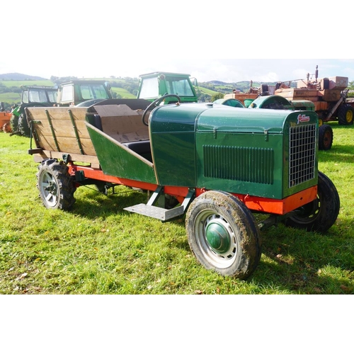 565 - Pattisson groundsman utility vehicle with tipping back, agricultural and steel studded wheels, very ... 