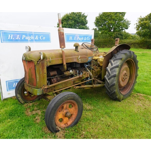 72 - Fordson Major tractor, diesel, loader frame, roll bar. Hedgerow condition