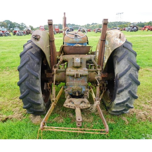 72 - Fordson Major tractor, diesel, loader frame, roll bar. Hedgerow condition