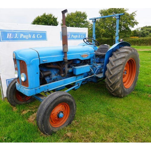 74 - Fordson Power Major tractor, Ford 6 cylinder engine, Live Drive, new battery,  roll bar. Reg. BAF 47... 