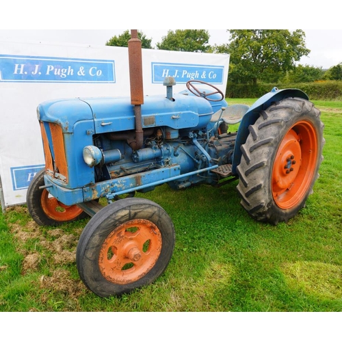 75 - Fordson Major tractor. No hydraulics, with spare tyre. new battery, Supplied by Hawkes and Sons, Tau... 