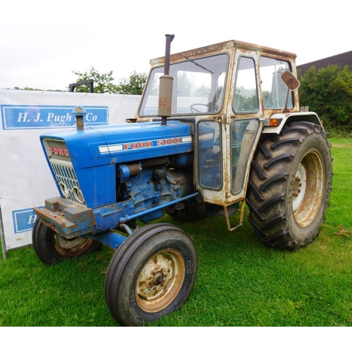 85 - Ford 5000 tractor with cab, front weight, wide tyres, 8324hrs, SN A274276