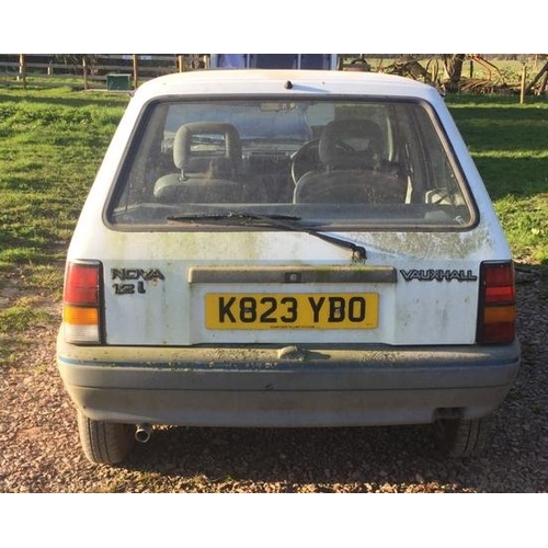 464 - Vauxhall Nova Merit Plus, 1195cc, 1992, 64744 miles. New battery, on Sorn, V5 to follow, 1 key. Reg ... 