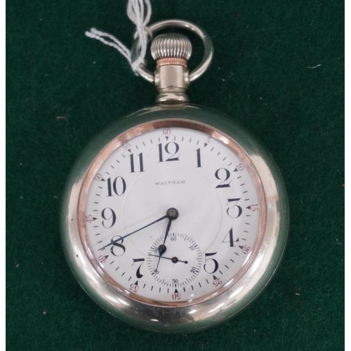 105 - Waltham Vanguard 19 jewel pocket watch. Railroad grade. Screw back