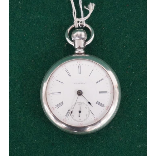 107 - Waltham sterling silver 17 jewel pocket watch. P.S Bartlett. 1898. Lovely dial