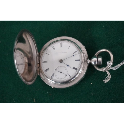 110 - Waltham Hunter pocket watch. 1875. Fully jewelled, gold hinges. Very good condition