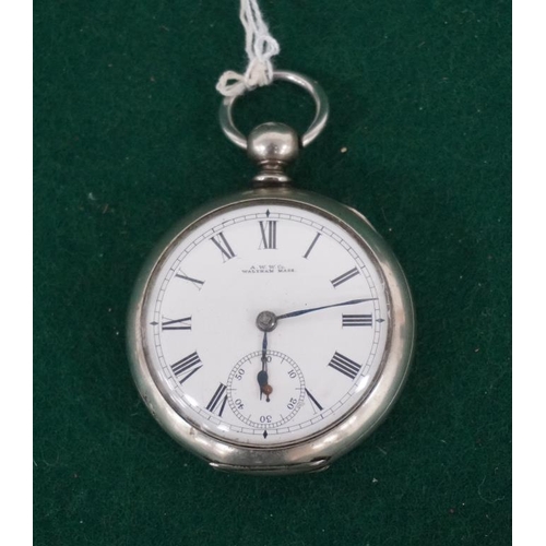 111 - Waltham A.W.W Co 15 jewel pocket watch. 1891. With key wind and set. Good condition