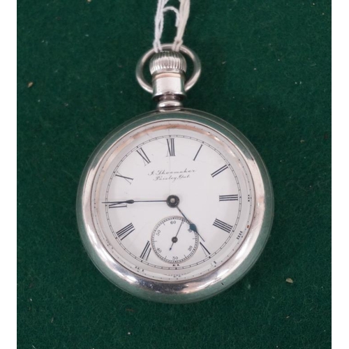 113 - Hampden 15 jewel lever set pocket watch. 1904 with heavy sterling silver case.