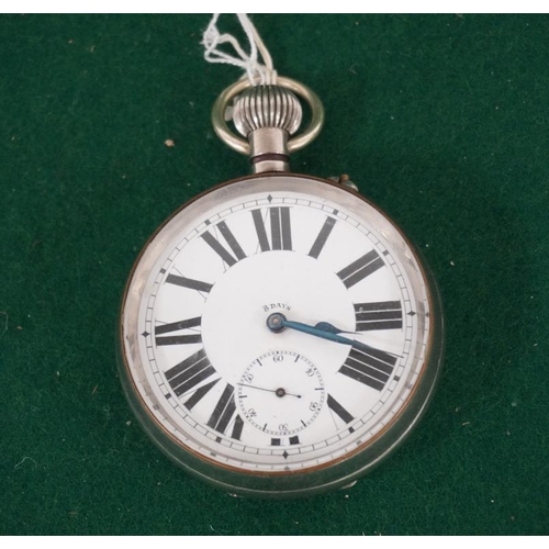 118 - Goliath Swiss made pocket watch. 8 Day. 1890s. Great condition.