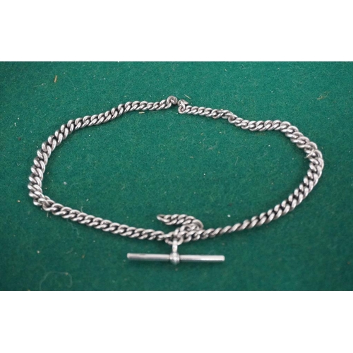 129 - Hallmarked silver Albert pocket chain