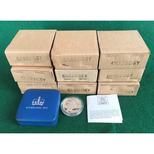 237 - 10 Silver Guernsey coins, boxed