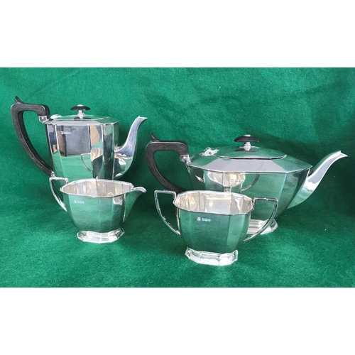 241 - Four piece silver tea set- Sheffield, 1973