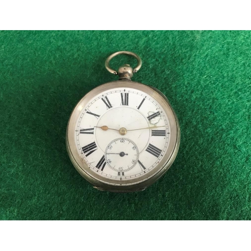 243 - Swiss silver k/w pocket watch