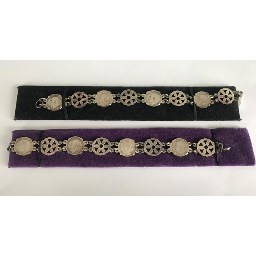 248 - Two silver 3D bit bracelets