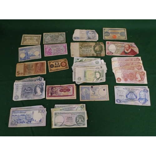 275A - Large quantity of old International money including 23 English £1 notes, 10 shilling notes, Imperial... 