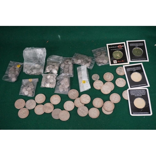 284 - Large quantity of assorted coins including world savers scheme coins, 1977 commemorative coins and q... 