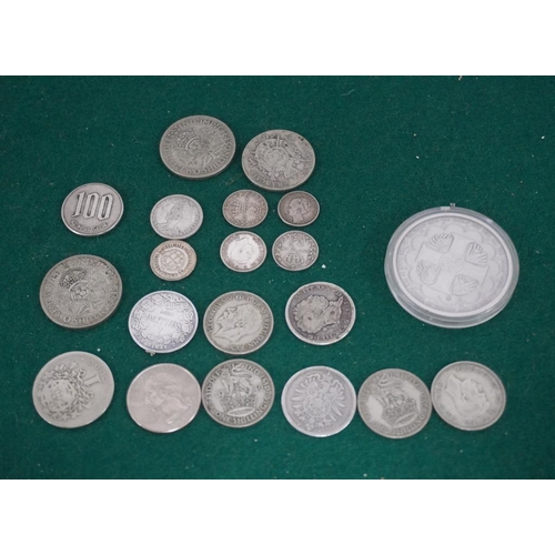 295 - Hallmarked silver coins dated 1867-1943