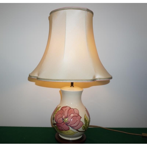 370 - Moorcroft cream peony table lamp 11x7 1/2