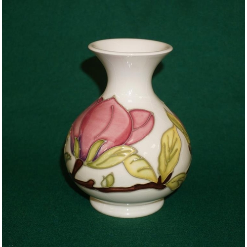 373 - Small Moorcroft cream peony vase 5 1/2