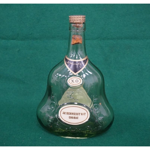 385 - JA Hennessy + Co X.O cognac bottle, empty