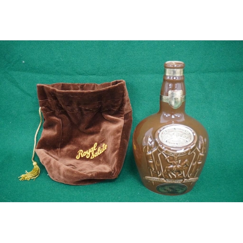 386 - Chivas Royal Salute scotch whisky bottle in velvet bag