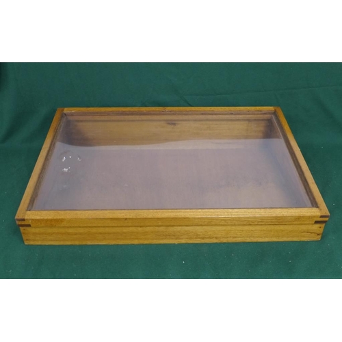 405 - Oak framed glass topped display case 33 1/2 x 22