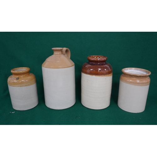 414 - 4 Assorted stoneware jars
