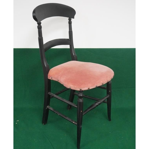 428 - Old ebonised hall chair