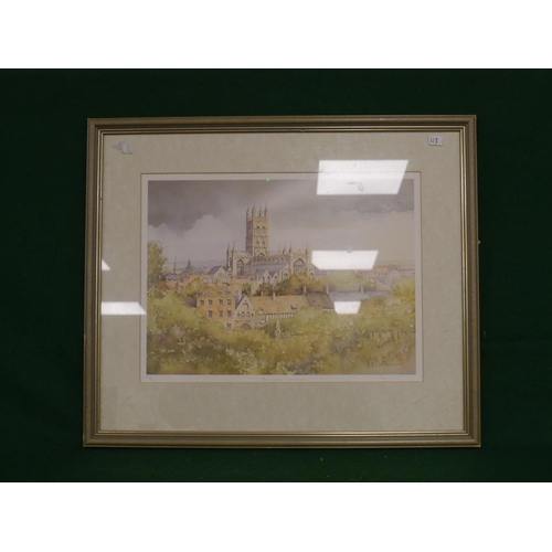 429 - Framed limited edition print of Gloucester cathedral by K.W Burton