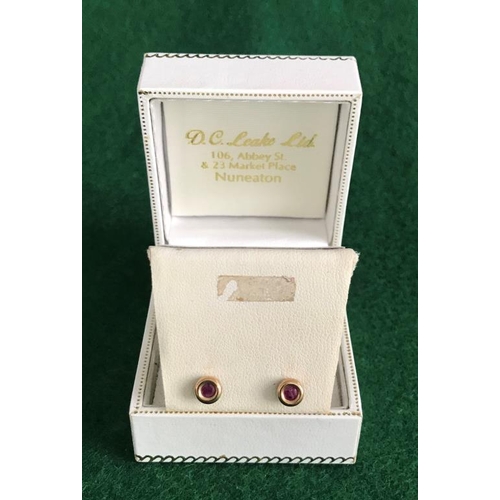 48 - Hallmarked 9crt gold ruby earrings