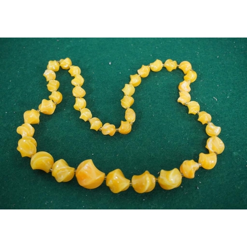 76 - Amber effect bead necklace