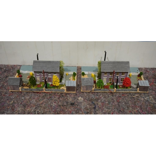 433 - OO/HO Railway scratch built houses with lights