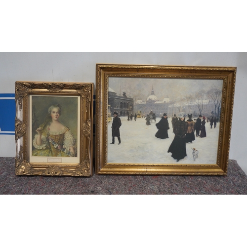 472 - Gilt framed print of madam Sophie De France and one other framed print