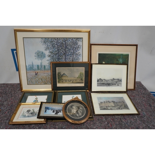 474 - Large quantity of assorted framed prints including 2 limited edition prints of original engravings b... 