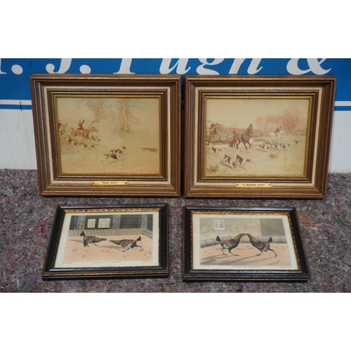 475 - 2 Framed prints- “Dead beat” and “ A morning Bath” by J.Sanderson Wells and 2 framed engravings by H... 