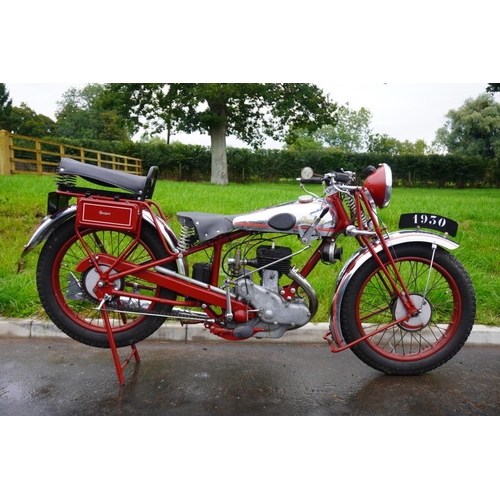 Peugeot P107 motorcycle. 1930. Immaculate motorcycle, this bike